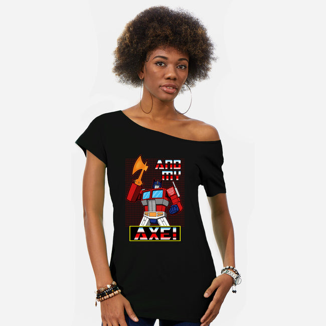 Cybertronian Axe-Womens-Off Shoulder-Tee-Boggs Nicolas