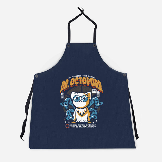 Doctor Octopurr-Unisex-Kitchen-Apron-ilustrata