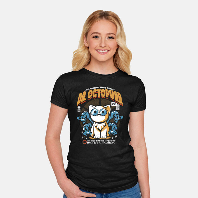 Doctor Octopurr-Womens-Fitted-Tee-ilustrata