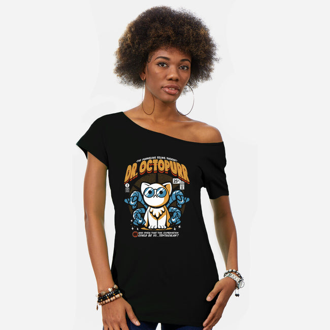 Doctor Octopurr-Womens-Off Shoulder-Tee-ilustrata