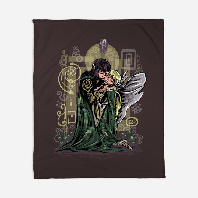 The Dark Kiss-None-Fleece-Blanket-zascanauta