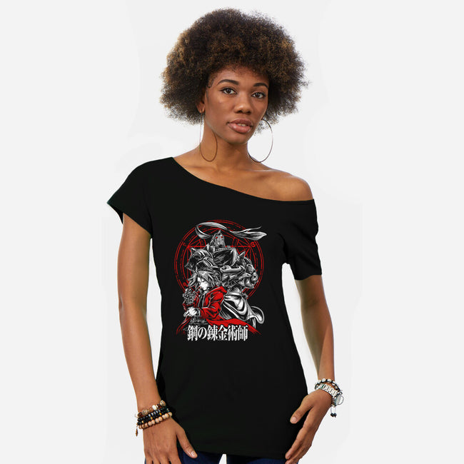 Metal Brothers-Womens-Off Shoulder-Tee-Knegosfield