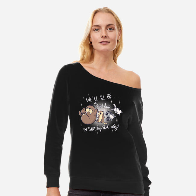 Together-Womens-Off Shoulder-Sweatshirt-Freecheese