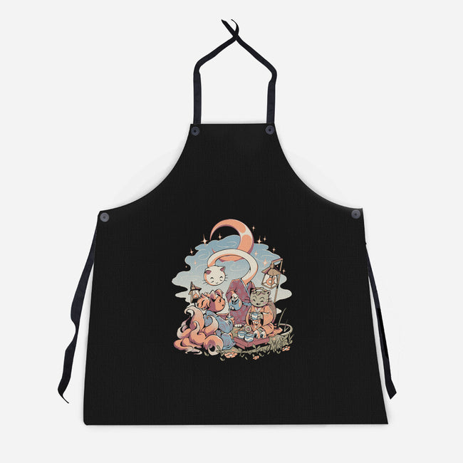 Night Tea-Unisex-Kitchen-Apron-ilustrata