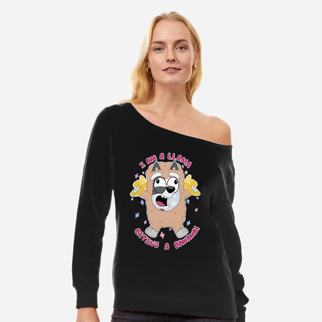 I Am A Llama-Womens-Off Shoulder-Sweatshirt-Alexhefe