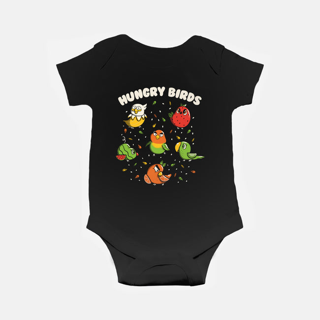 Hungry Birds-Baby-Basic-Onesie-tobefonseca