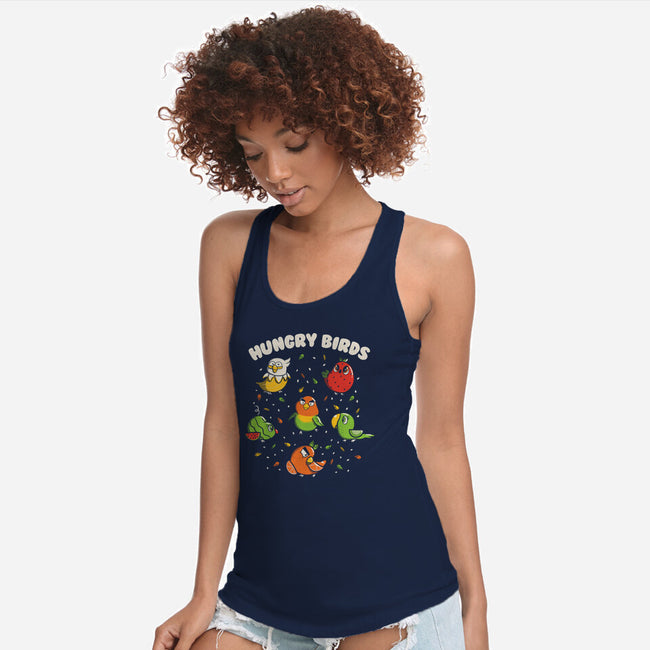 Hungry Birds-Womens-Racerback-Tank-tobefonseca