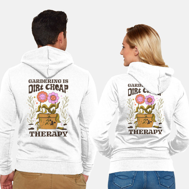 Gardening Is Dirt Cheap Therapy-Unisex-Zip-Up-Sweatshirt-tobefonseca