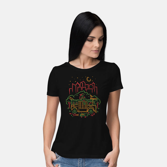 Red Turtle Van Life-Womens-Basic-Tee-Aarons Art Room