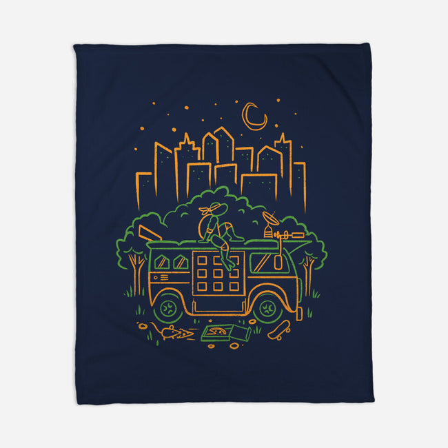 Orange Turtle Van Life-None-Fleece-Blanket-Aarons Art Room