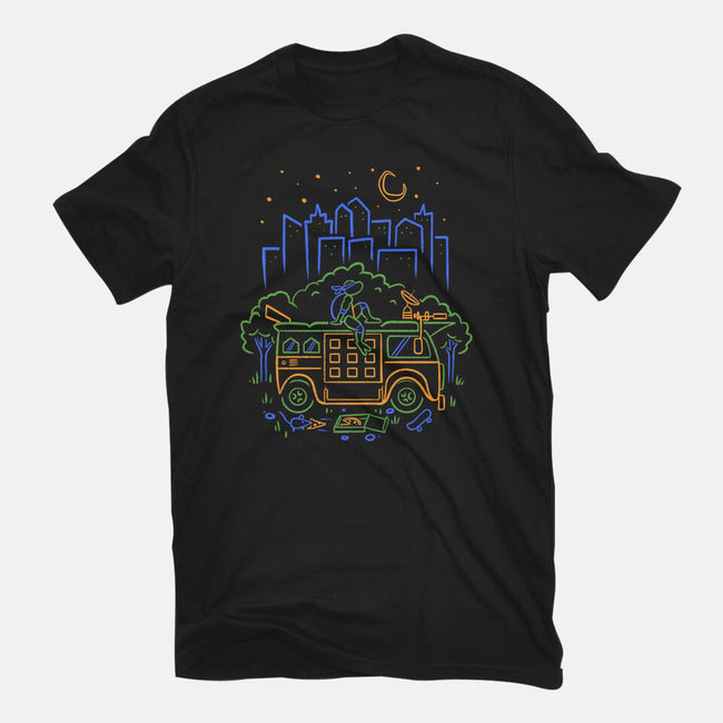 Blue Turtle Van Life-Womens-Basic-Tee-Aarons Art Room