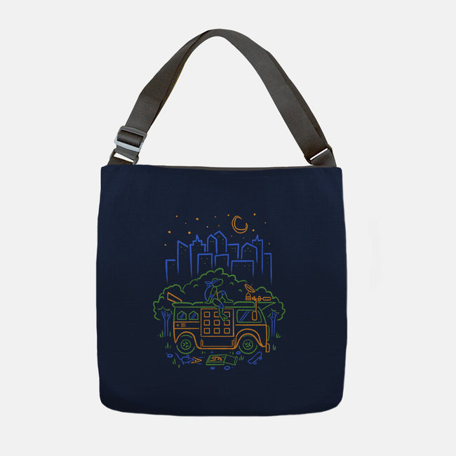 Blue Turtle Van Life-None-Adjustable Tote-Bag-Aarons Art Room