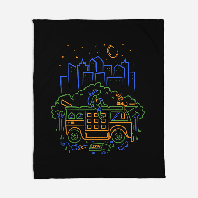 Blue Turtle Van Life-None-Fleece-Blanket-Aarons Art Room