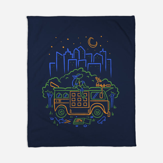 Blue Turtle Van Life-None-Fleece-Blanket-Aarons Art Room