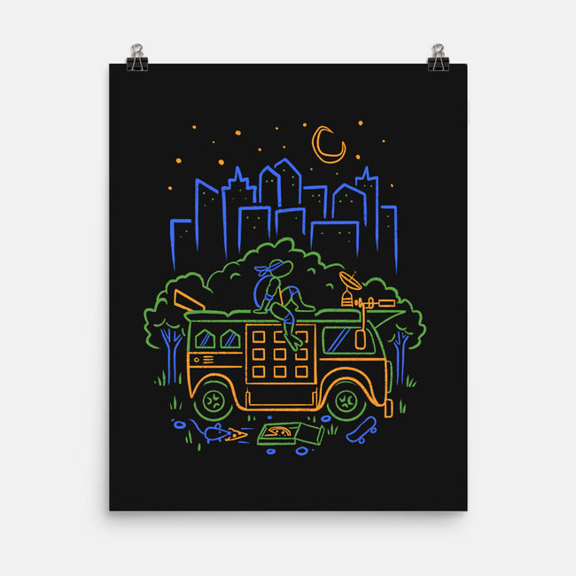 Blue Turtle Van Life-None-Matte-Poster-Aarons Art Room