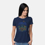 Blue Turtle Van Life-Womens-Basic-Tee-Aarons Art Room