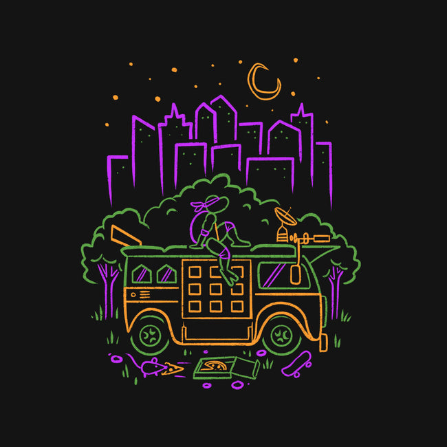 Purple Turtle Van Life-Womens-Basic-Tee-Aarons Art Room