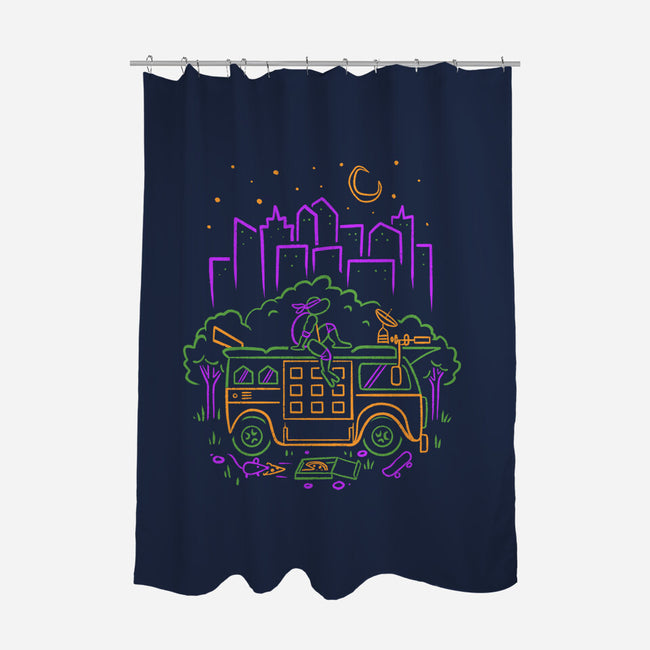 Purple Turtle Van Life-None-Polyester-Shower Curtain-Aarons Art Room