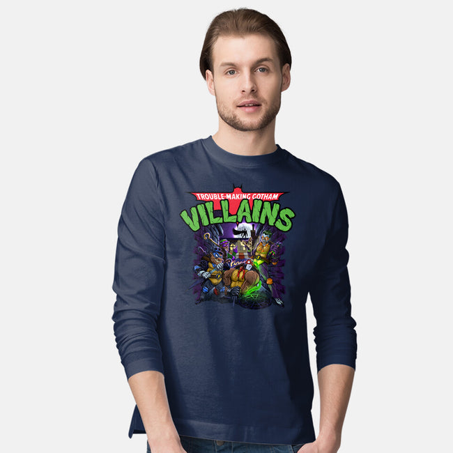 Trouble-Making Gotham Villains-Mens-Long Sleeved-Tee-Artist Davee Bee