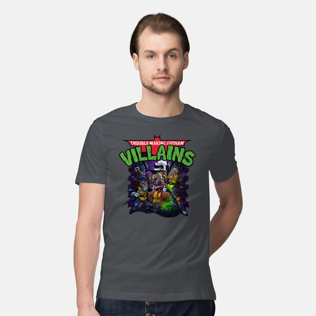 Trouble-Making Gotham Villains-Mens-Premium-Tee-Artist Davee Bee