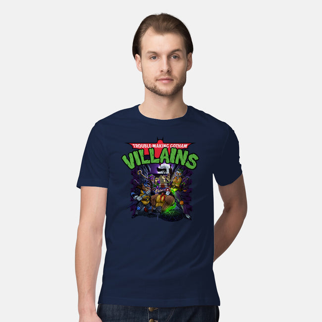 Trouble-Making Gotham Villains-Mens-Premium-Tee-Artist Davee Bee