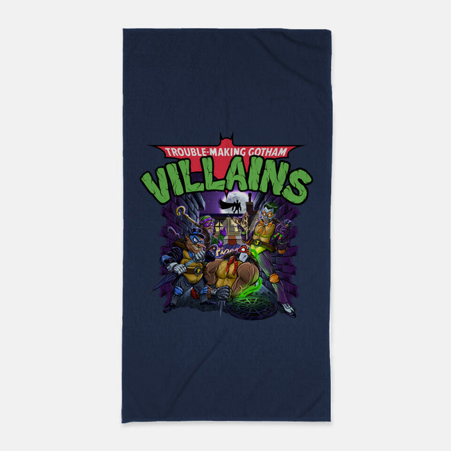 Trouble-Making Gotham Villains-None-Beach-Towel-Artist Davee Bee