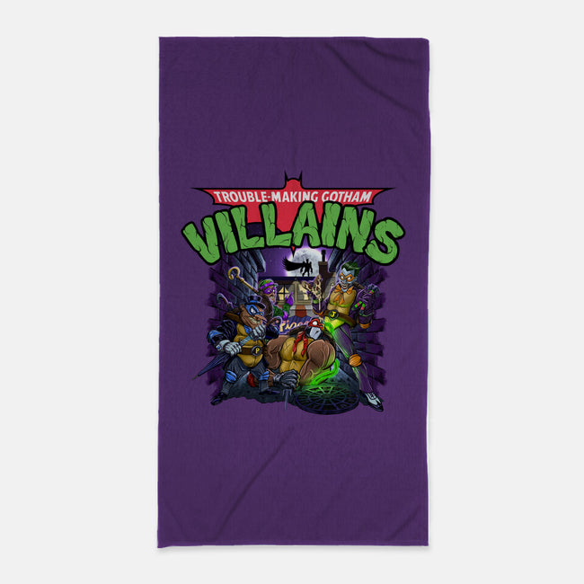 Trouble-Making Gotham Villains-None-Beach-Towel-Artist Davee Bee