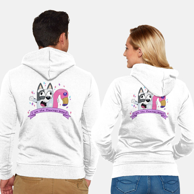 I Am The Flamingo Queen-Unisex-Zip-Up-Sweatshirt-Alexhefe