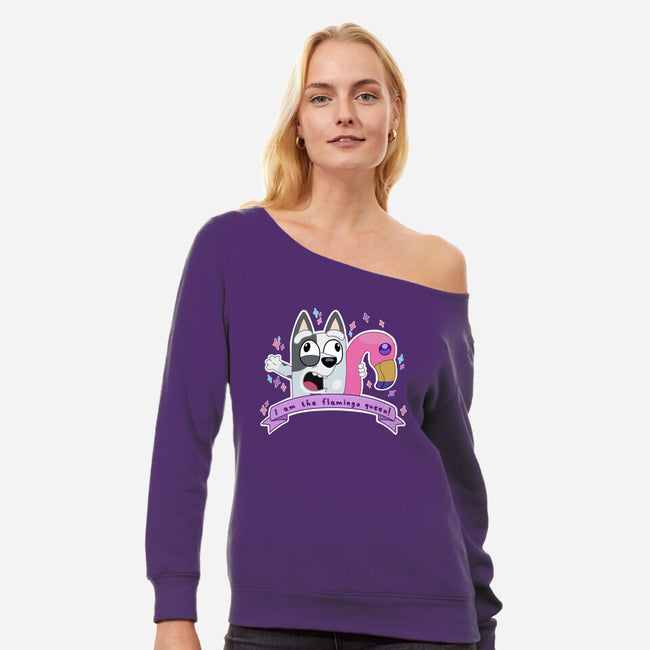 I Am The Flamingo Queen-Womens-Off Shoulder-Sweatshirt-Alexhefe