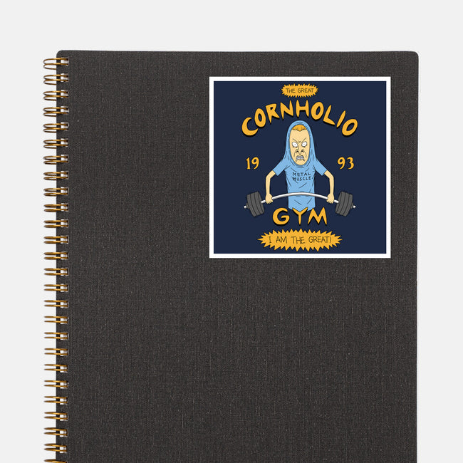 Cornholio's Gym-None-Glossy-Sticker-pigboom