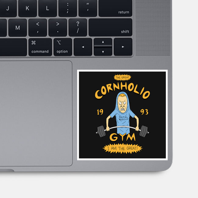 Cornholio's Gym-None-Glossy-Sticker-pigboom