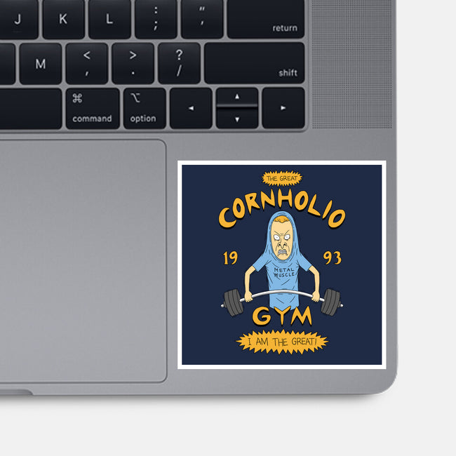 Cornholio's Gym-None-Glossy-Sticker-pigboom