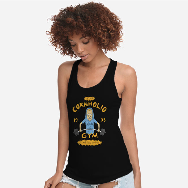 Cornholio's Gym-Womens-Racerback-Tank-pigboom