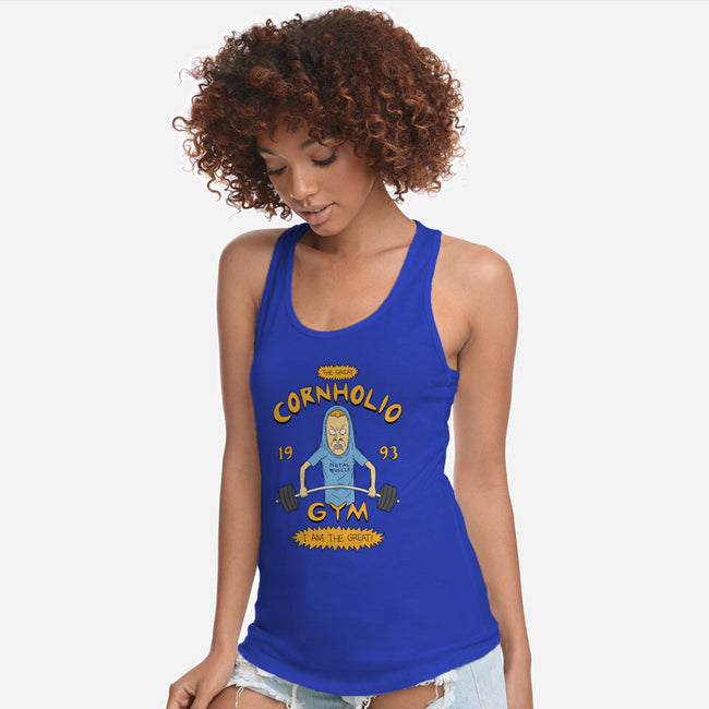 Cornholio's Gym-Womens-Racerback-Tank-pigboom