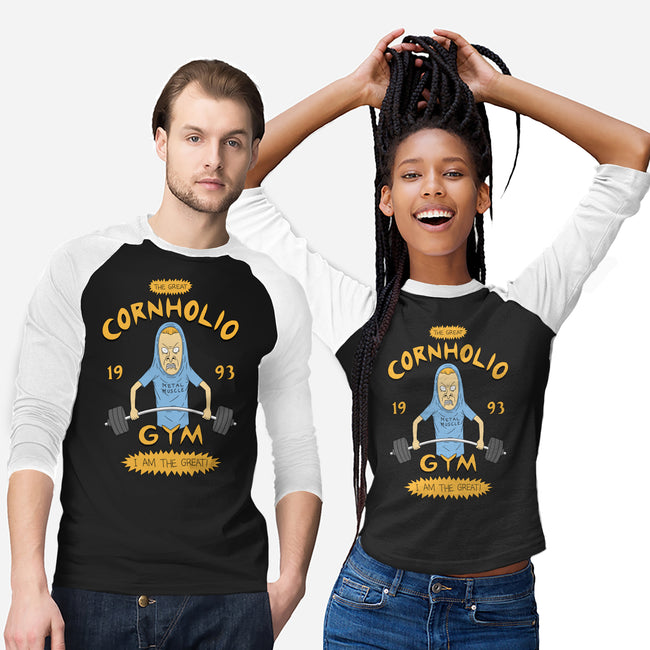 Cornholio's Gym-Unisex-Baseball-Tee-pigboom