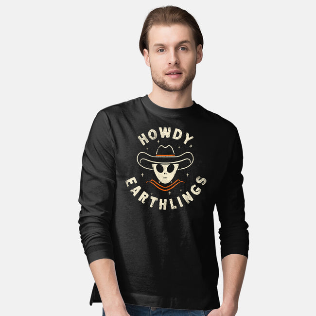 Howdy Earthlings-Mens-Long Sleeved-Tee-zachterrelldraws