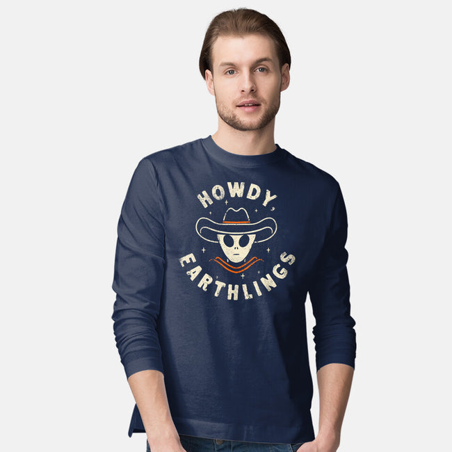 Howdy Earthlings-Mens-Long Sleeved-Tee-zachterrelldraws