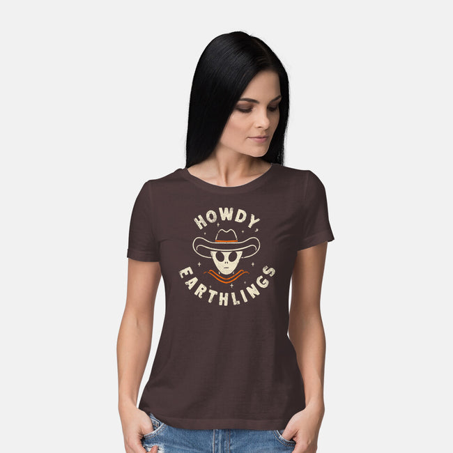 Howdy Earthlings-Womens-Basic-Tee-zachterrelldraws