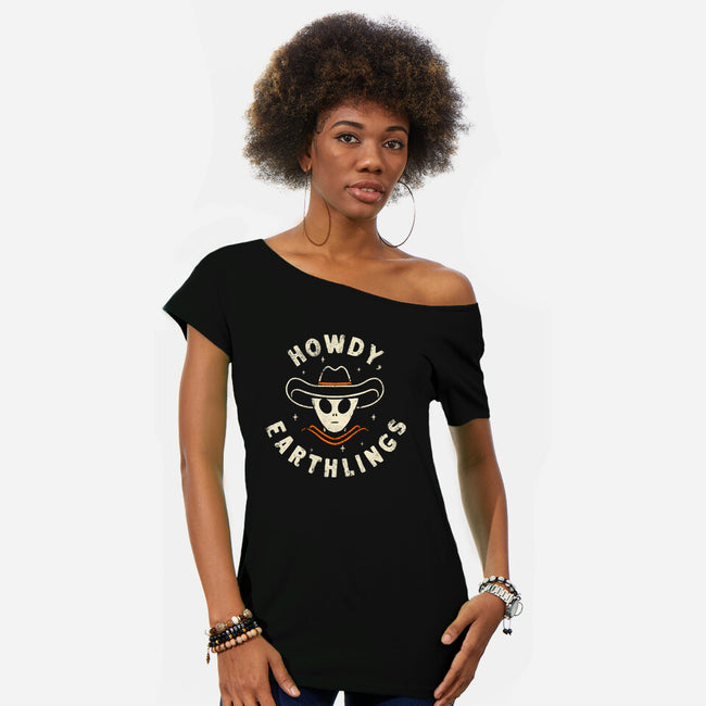 Howdy Earthlings-Womens-Off Shoulder-Tee-zachterrelldraws