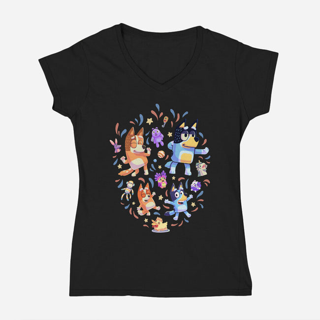 Dance Mode-Womens-V-Neck-Tee-Geekydog