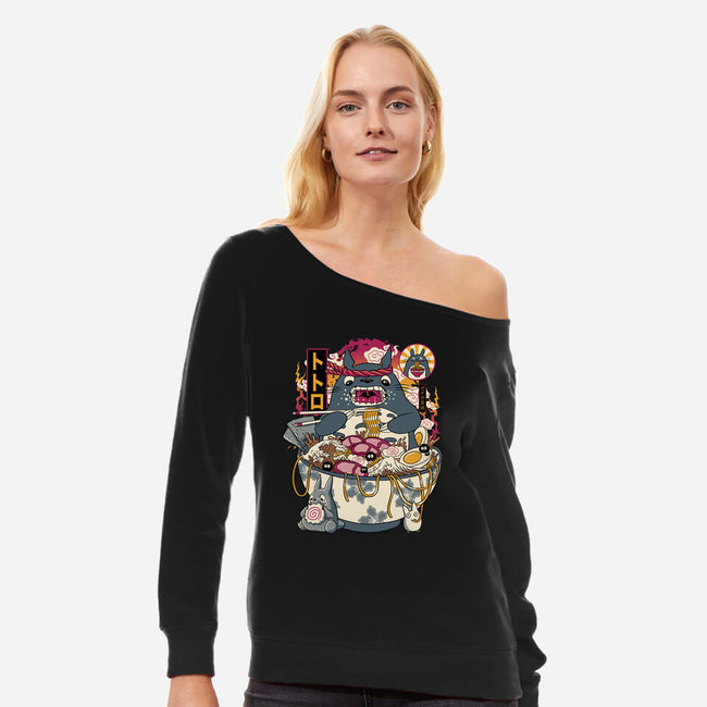 Ramen Totoro-Womens-Off Shoulder-Sweatshirt-gaci