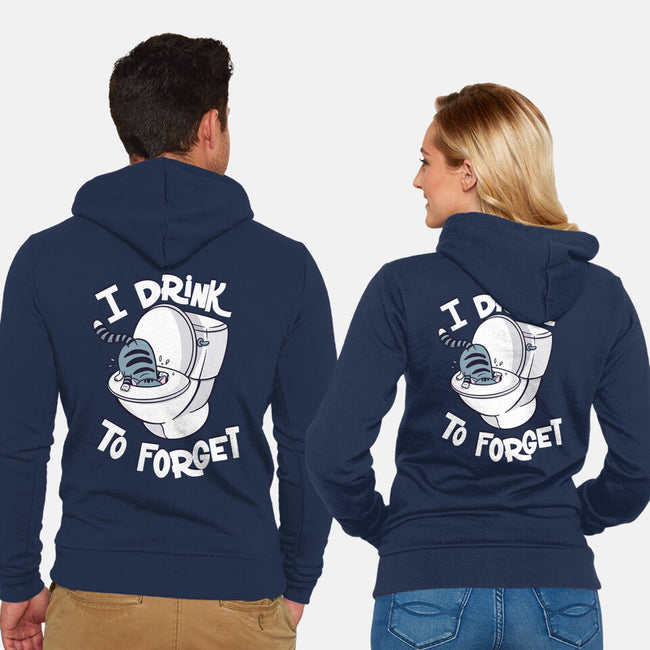 I Drink To Forget-Unisex-Zip-Up-Sweatshirt-Freecheese