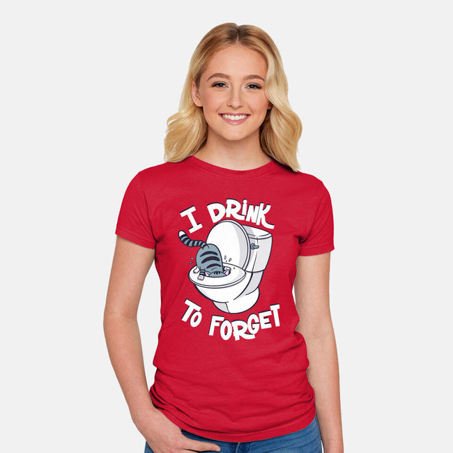 I Drink To Forget-Womens-Fitted-Tee-Freecheese