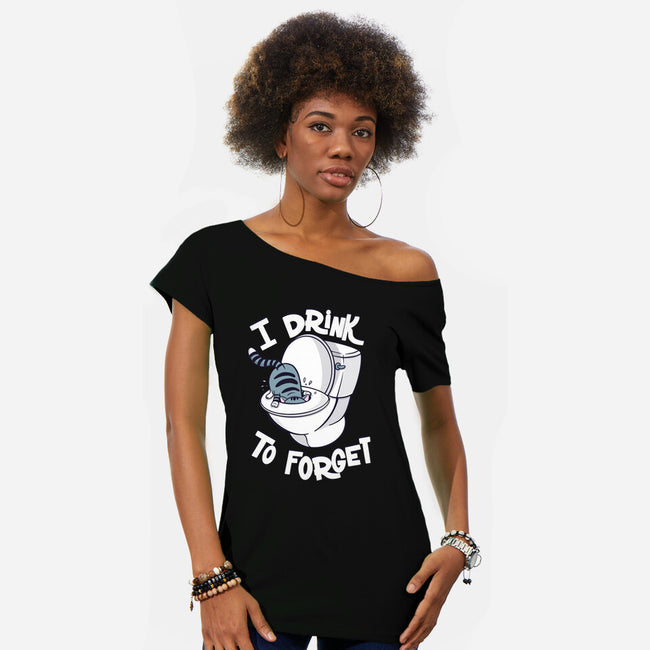 I Drink To Forget-Womens-Off Shoulder-Tee-Freecheese