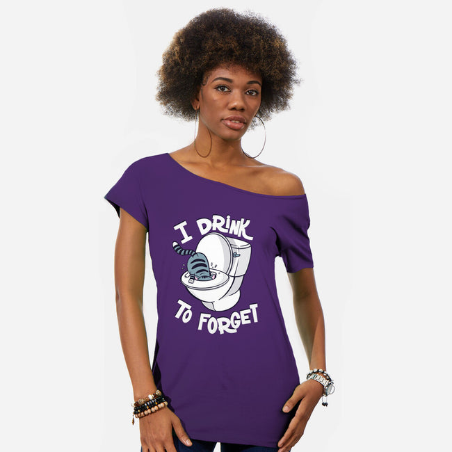 I Drink To Forget-Womens-Off Shoulder-Tee-Freecheese