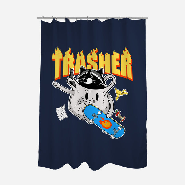 Trasher Panda-None-Polyester-Shower Curtain-Tri haryadi