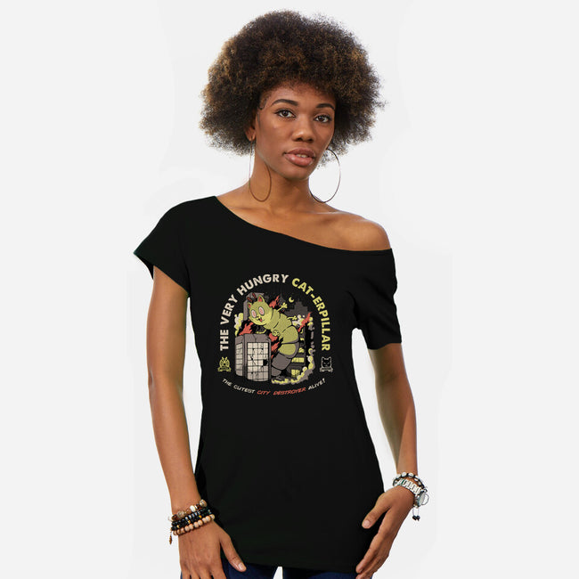 A Very Hungry Cat-erpillar-Womens-Off Shoulder-Tee-tobefonseca