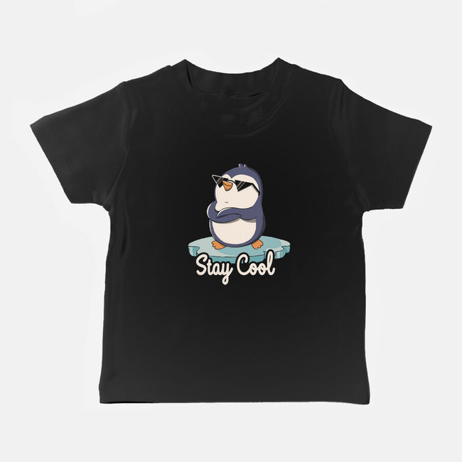 Stay Cool Funny Penguin-Baby-Basic-Tee-tobefonseca