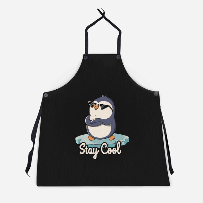 Stay Cool Funny Penguin-Unisex-Kitchen-Apron-tobefonseca