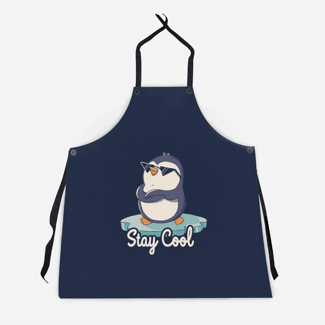 Stay Cool Funny Penguin-Unisex-Kitchen-Apron-tobefonseca